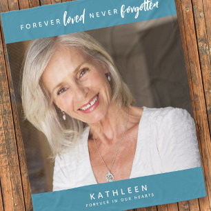 Forever Loved Never Forgotten Photo Memorial Fleece Blanket