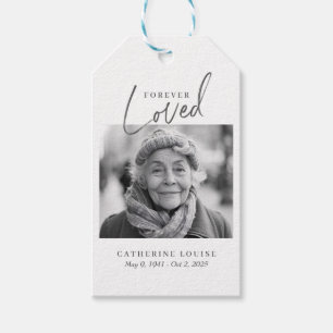 Forever Loved Script Celebration of Life Funeral Gift Tags