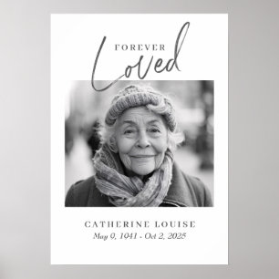 Forever Loved Script Celebration of Life Funeral Poster