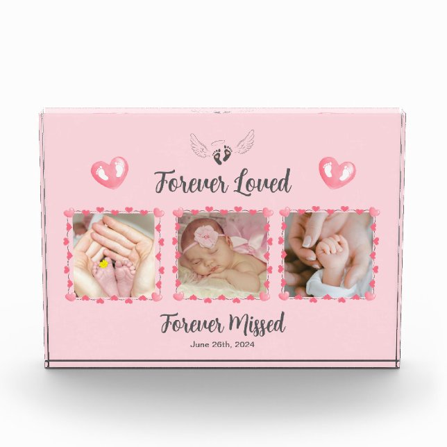 Forever Loved-Valentine Baby Memorial Photo Block (Front)
