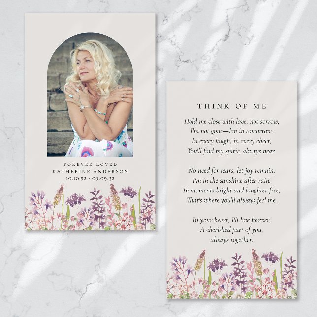 Forever Loved Wildflower Floral Memorial Card (Creator Uploaded)