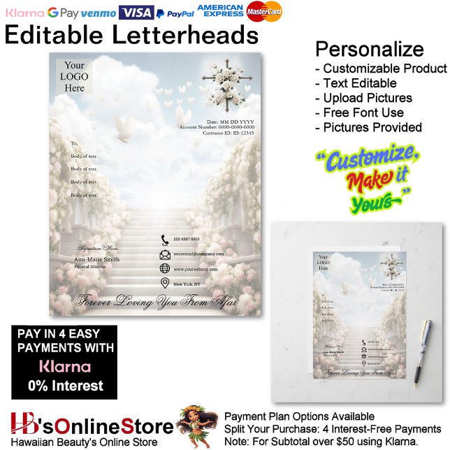 Forever Loving You From Afar | Stairway Memorial L Custom Letterhead (Forever Loving You From Afar | Stairway Memorial L Letterhead.)