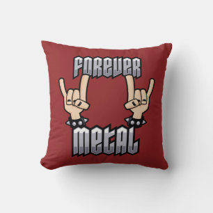 Forever Metal Heavy Metal Devil Horns Hand Signs Cushion