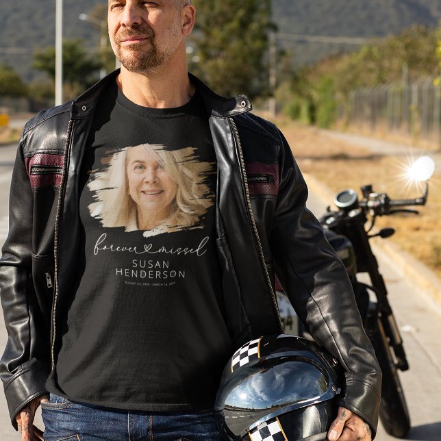 Forever Missed Heart Photo Memorial T-Shirt (Creator Uploaded)