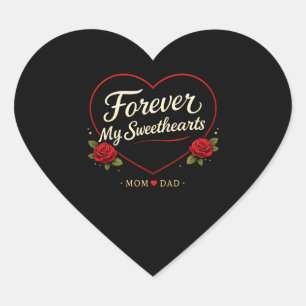 Forever Mom And Dad Valentine Sticker-MomDad Lover Heart Sticker