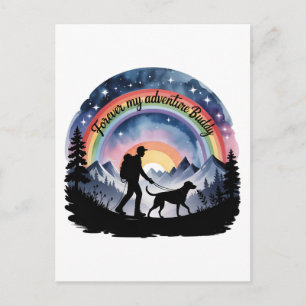 Forever My Adventure Buddy Dog Memorial Holiday Postcard