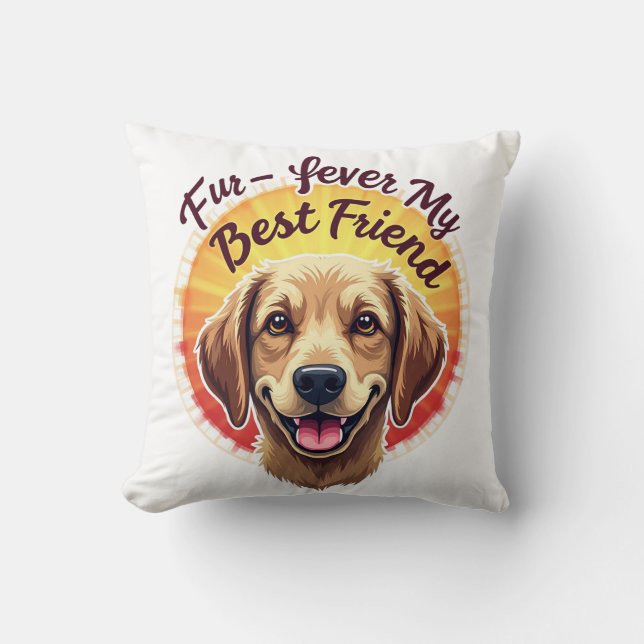 Forever My Best Friend Dog Lover Cushion (Front)