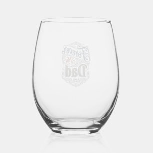 Forever My Dad Vintage Engraving Father’s Day Shir Stemless Wine Glass