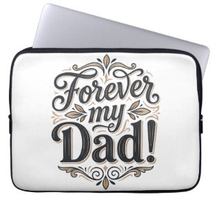 Forever My Dad Vintage Lettering Shirt Design_1 Laptop Sleeve
