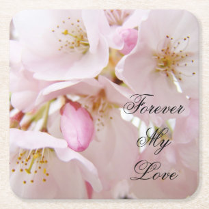 Forever My Love coasters Pastel Pink Blossoms