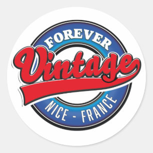 Forever Nice, France vintage logo Classic Round Sticker