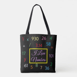 Forever Numbers:  Black Tote Bag