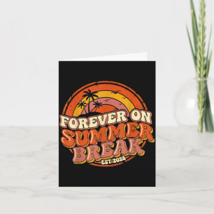 Forever on summer break est 2026 retro beach card