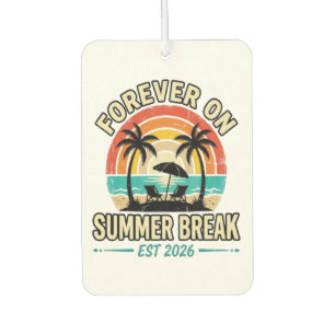 Forever On Summer Break Vintage Sunset Car Air Freshener