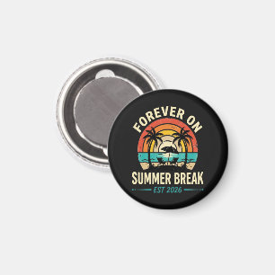 Forever On Summer Break Vintage Sunset Magnet