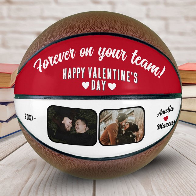 Forever on your team Happy Valentine's 2 Photo Basketball (Creator Uploaded)