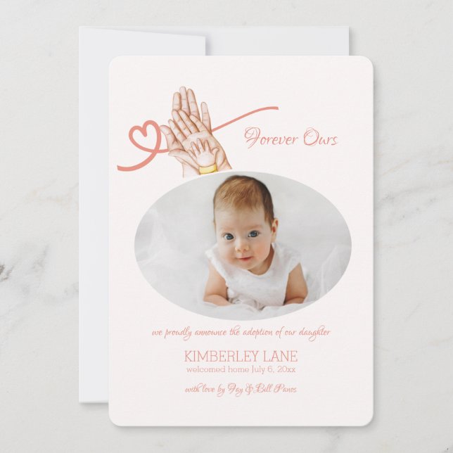 Forever Ours Photo Adoption Announcement (Front)