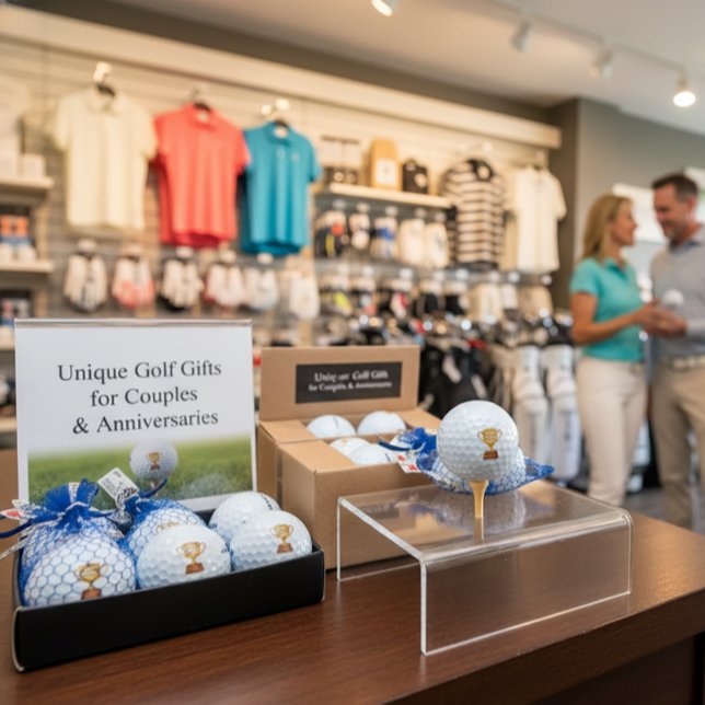 'Forever Par-tners' Gold Trophy Golf Wedding Favou Balls (Creator Uploaded)