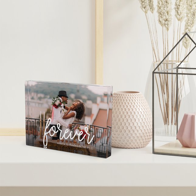 Forever | Personalised Wedding or Anniversary Photo Block (Creator Uploaded)