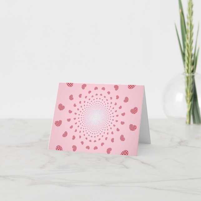 Forever Pink Hearts Notecard (Front)