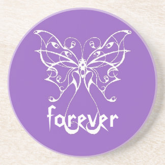 forever purple butterfly coaster