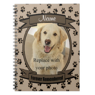 Forever Remembered Pet Loss - Dog or Cat - brown Notebook