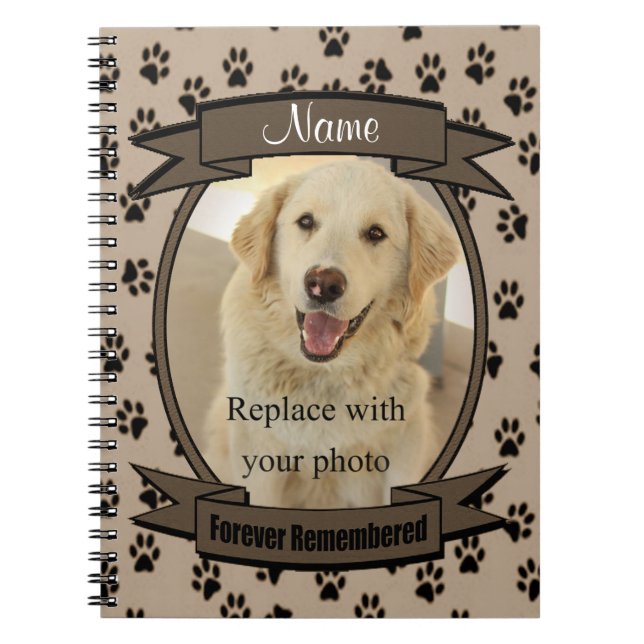 Forever Remembered Pet Loss - Dog or Cat - brown Notebook (Front)