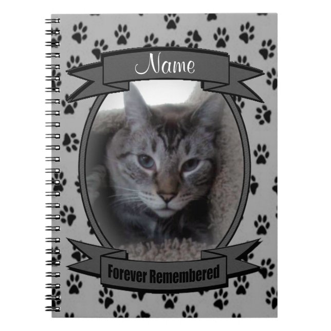 Forever Remembered Pet Loss - Dog or Cat - Grey Notebook (Front)