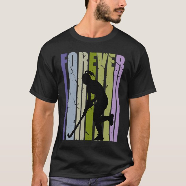 Forever Retro Hockey Motivational Inspiring Cute C T-Shirt (Front)