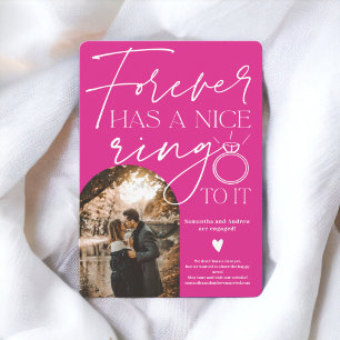 Forever ring photo arch hot pink engagement announcement