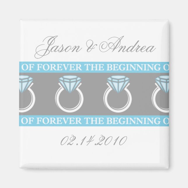 Forever Ring Wedding Keepsake Magnet (Front)