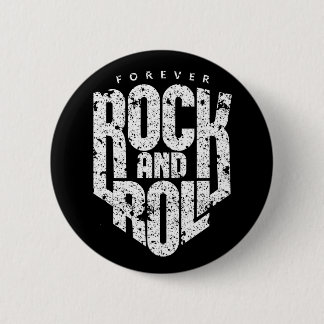 Forever Rock and Roll Logo (White) for Rock Fans 6 Cm Round Badge