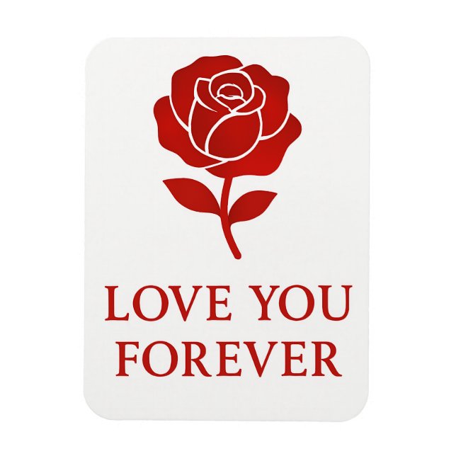 Forever Rose Emblem Creating Tender Valentine  Magnet (Vertical)