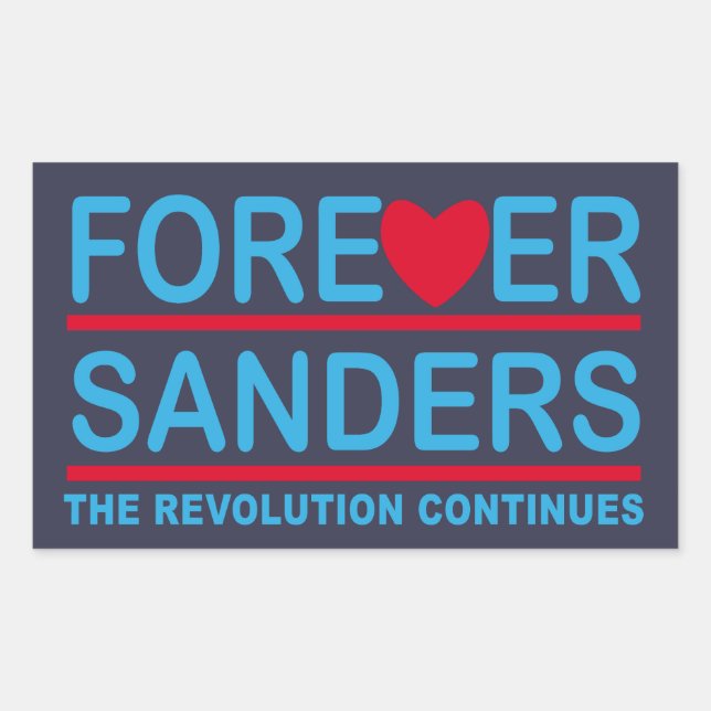 Forever Sanders, the Revolution Continues Rectangular Sticker (Front)