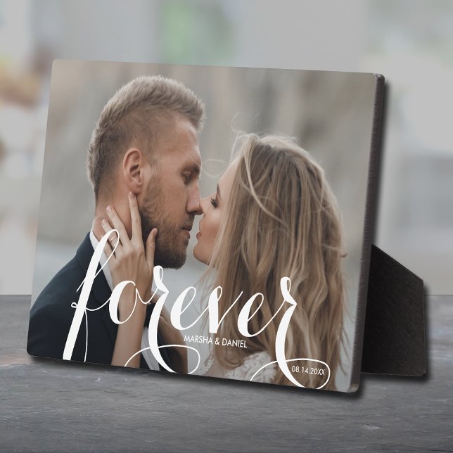 FOREVER Script Easel Back Photo Frameless Plaque (Creator Uploaded)