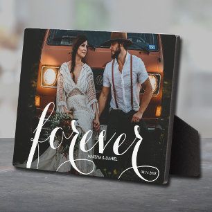 FOREVER Script Easel Back Photo Plaque