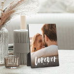Forever Script Overlay Personalised Couples Photo Plaque<br><div class="desc">Create a sweet keepsake of your wedding,  engagement,  anniversary,  honeymoon or special moment with this unique photo plaque that's perfect for couples. Add a favourite photo,  with "forever" overlaid in casual brush script hand lettering,  and your initials beneath.</div>