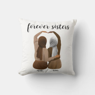 Forever Sisters Personalised Hijabi Gift Cushion