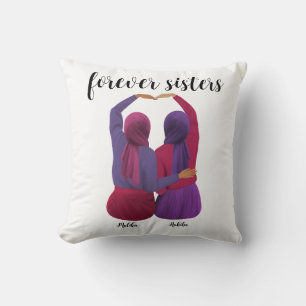 Forever Sisters Personalized Hijabi Gift Cushion