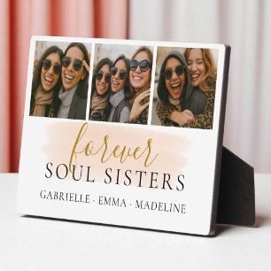 Forever Soul Sisters Photo Collage Friendship Gift Plaque
