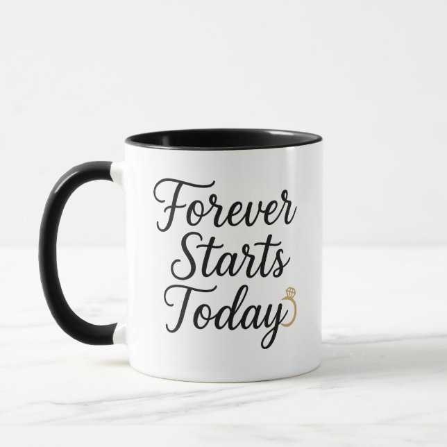 Forever Starts Today - Romantic Wedding Quote Tee Mug (Left)