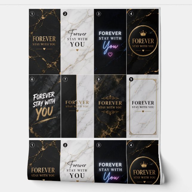 Forever Stay With You Wallpaper with marble design (Unrolling)