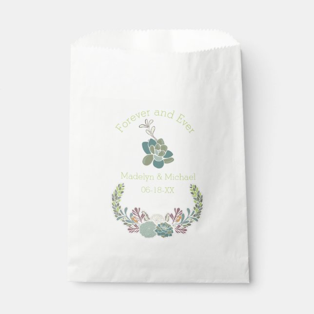 Forever Succulents Custom Wedding Favour Bags (Front)