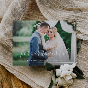 Forever thank you typography wedding card