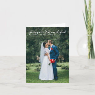 Forever Thankful Hand Lettered Vertical Thank You Card