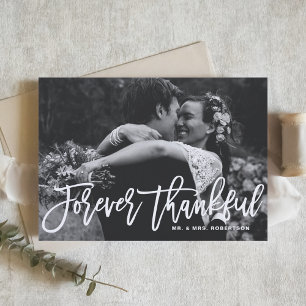 Forever Thankful Hand Lettered Wedding Thank You Card