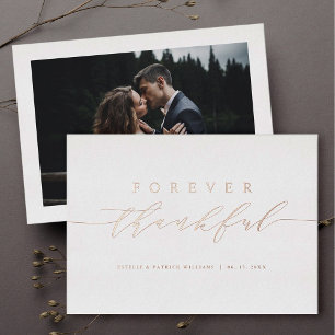 Forever Thankful Rose Gold Foil Thank You Card 