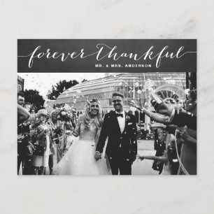 Forever Thankful Rustic Chalkboard Thank You Postcard