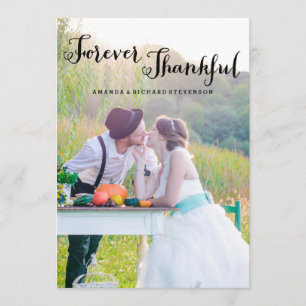 FOREVER THANKFUL SCRIPT WEDDING PHOTO CARD