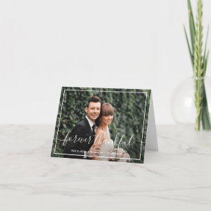 Forever thankful script wedding thank you card